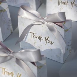 Sac cadeau créatif en marbre gris, boîte à bonbons en papier pour fête prénatale, emballage pour faveurs de mariage, boîtes à bonbons 301Q, 50 pièces