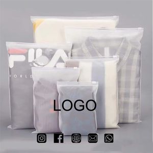 Sac de rangement en plastique à fermeture éclair givré personnalisé, 50 pièces, imprimé pour vêtements de voyage, emballage Trans étanche, cadeau 220704