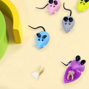 50pcs lindo 3D forma de mini ratón lácteo cuadro de almacenamiento de dientes de plástico Caja de dientes baby dientes para niños ahorro de casos organizador recipiente de recuerdos