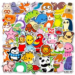 50pcs Stickers de série d'animaux mignons Nouveaux caricatures pour le puzzle pour enfants Concise Funny Kawaii Animal Stickers Suitcase Notebook Skateboarding Graffiti décalcomanies