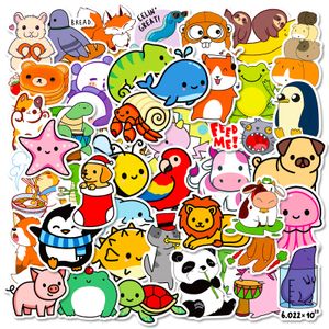 50pcs Stickers de série d'animaux mignons Nouveaux caricatures pour le puzzle pour enfants Concise Funny Kawaii Animal Stickers Suitcase Notebook Skateboarding Graffiti décalcomanies