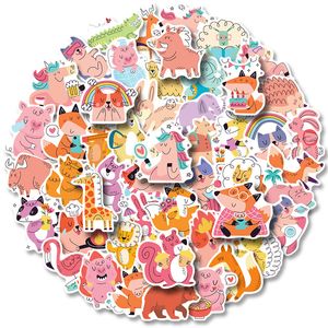 50 Uds. Pegatinas bonitas de animales para niños y adolescentes, pegatina de vinilo impermeable para ordenador portátil, parachoques, monopatín, botellas de agua, ordenador, teléfono, BP-184