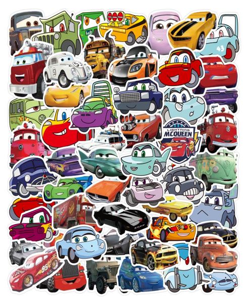 50 pièces autocollants de voiture de dessin animé mignon pour enfants bagages bouteille d'eau coque de téléphone moto ordinateur portable pneu guitare voiture jouets autocollants bricolage Aesthet1875233