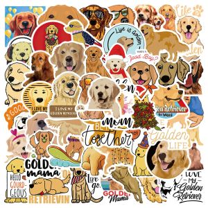 50 stks schattige cartoon gouden retriever dieren hondenstickers voor bagage laptop gitaar vinyl waterdichte graffiti telefoonauto -cickals 0417