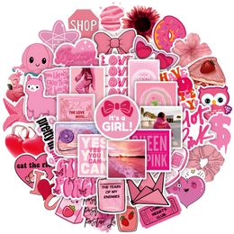 50 stcs schattige cartoon roze meiden stickers laptop plakboek bagage telefoon koelkast gitaar dagboek decoratie sticker sticker sticker