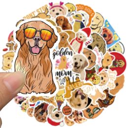 50 stks schattige hond gouden retriever stickers voor kinderen waterdichte laptop bagage gitaar skateboard plakboeking graffiti -stickers