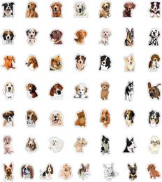 50 stuks leuke honden stickers nonrandom voor auto fiets bagage sticker laptop skateboard motor waterfles snowboard muurstickers kinderen g2005955