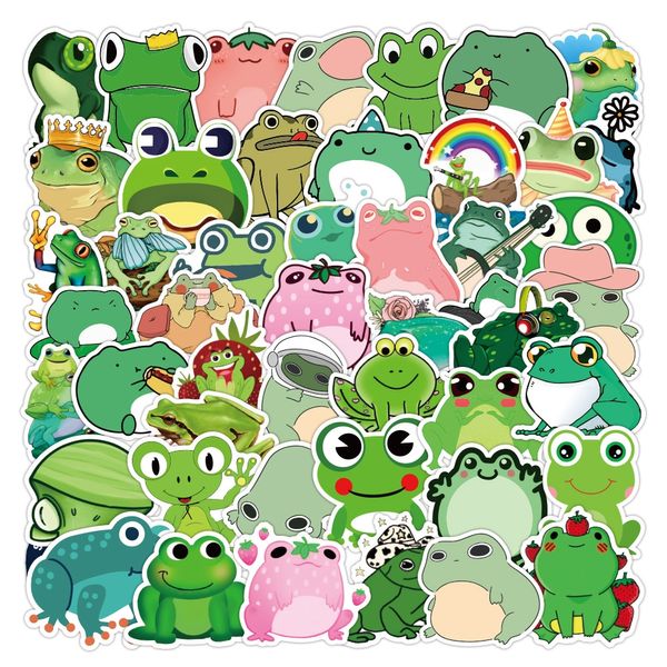 50pcs Autocollants de grenouille mignonnes accessoires pour skateboard pour ordinateur portable Bicycle de vélo