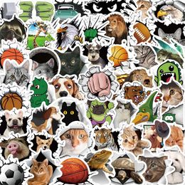 50 stks Leuke Grappige 3D Visuele Dier Stickers Cartoon Sticker Skateboard Laptop Telefoon Motorfiets Fiets Auto Muursticker