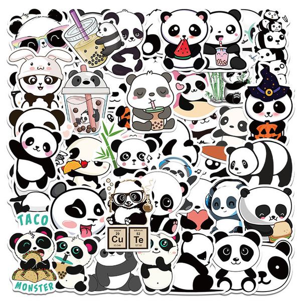 50 pièces mignon Panda autocollant dessin animé Animal graffiti autocollants pour bricolage bagages ordinateur portable vélo autocollants décalcomanies en gros