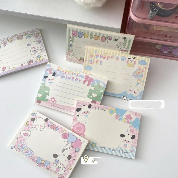 Bloc-Notes en forme de chiot mignon, bloc-Notes Style Ins, Notes d'étudiant déchirables pour fille, papier décoratif de haute beauté, 50 pièces