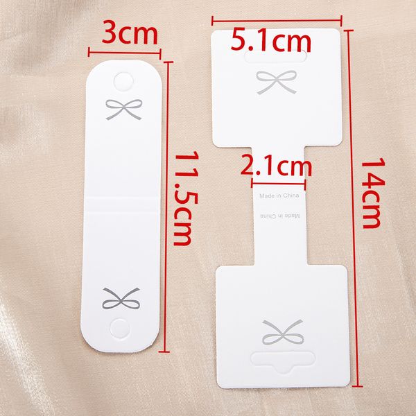 50pcs Cartes de suspension à arc blanc mignon cartes papier d'emballage pour les cartes d'affichage de bijoux de bricolage Hair Roipe Prix de détail Étiquettes