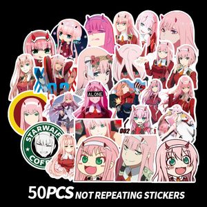 50 stks Darling in de Franxx Anime Stickers Zero Twee Scrapbooking Sticker voor Laptop Skateboard Koelkast Koffer