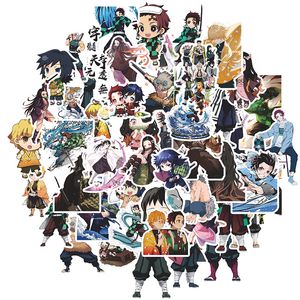 50 stks demon Slayer -stickers voor kinderen tieners volwassenen waterdichte vinyl manga anime sticker pack voor waterfles computer laptop telefoon