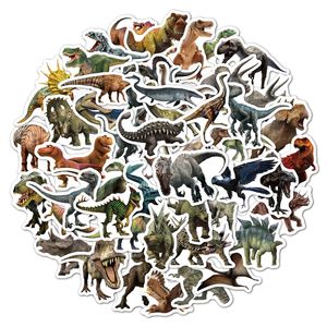 50 Uds pegatinas de dinosaurios pegatinas de dibujos animados impermeables bonitas para niños para papelería equipaje enseñanza recompensas B007