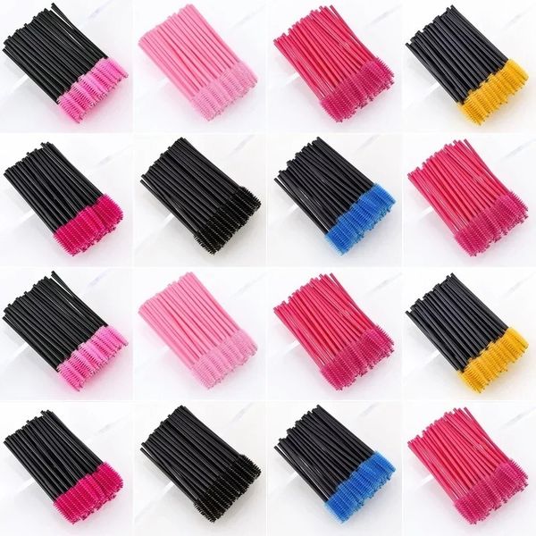 50 Uds ceja desechable cepillos de pestañas peine carretes de pestañas varitas para pestañas pinceles de maquillaje varitas para rímel para extensiones de pestañas