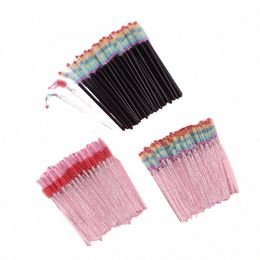 50pcs brosse à paupières jetable brosses à sourcils arc-en-ciel mascara baguette applicateur L Extensi outils de maquillage cosmétique n2Hj #