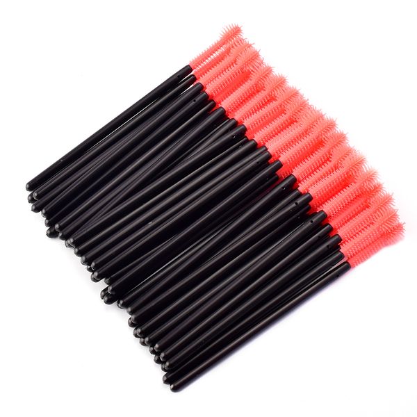 Pinceaux de maquillage en Silicone jetables pour extensions de cils, outil applicateur de baguette de Mascara, 50 pièces