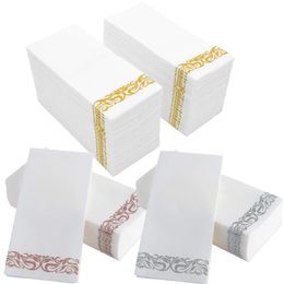 50stcs Wegwerp Handhanddoeken Tafel Napkin Paper Elegant Tissue Kerst verjaardagsfeestje bruiloft servet serviette deco mariage