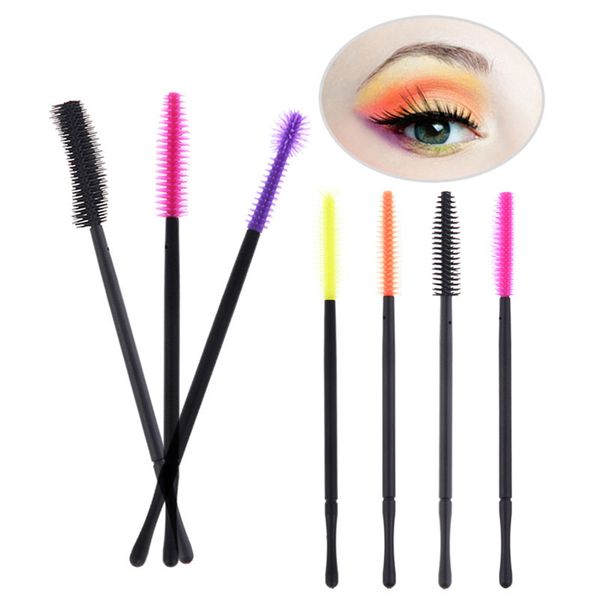 50pcs de silicona desechable pincel de pestañas de pincel de pestañas de pestañas extensiones de pestañas oculares aplicador individual maquillaje de belleza