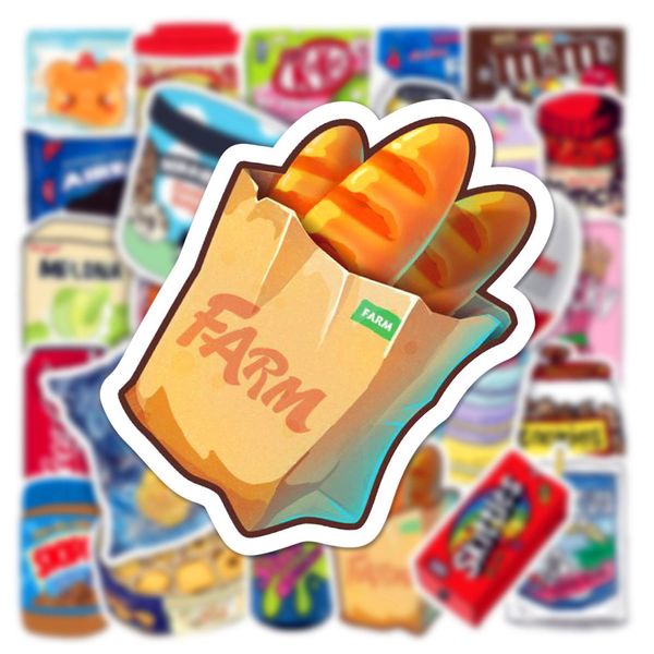 50 Uds DIY pegatinas de coche Graffiti galletas chips comida para monopatín bebé Scrapbooking estuche de lápices diario teléfono portátil planificador decoración libro álbum niños juguetes calcomanías