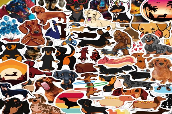 50 pièces chien Graffiti autocollant Pack dessin animé Animal étanche voiture Hydro Fask ordinateur portable valise pneu mignon papeterie décalcomanies téléphone Case Ki8661919