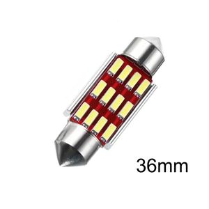 50 stks Double-Tip 36mm CANBUS FOUT FREE 4014 12SMD Auto Bollen voor Dome Lampen Auto Interieur Reading Lights 12V
