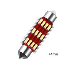 50 pièces Double pointe 41mm Canbus sans erreur 4014 12SMD ampoules de voiture pour lampes dôme Auto intérieur lampes de lecture 12V