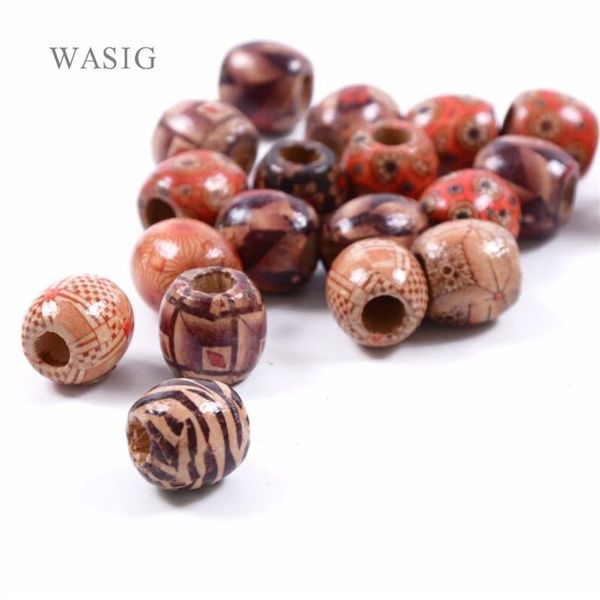 Perles de Dreadlock en bois, 50 pièces, perles de tressage à grand trou, Tubes d'anneau pour Extension, accessoires 264N