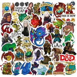 50 stks Dungeons Dragons DD Theme waterdichte stickers voor laptop mobiele telefoon waterfles KL020-458