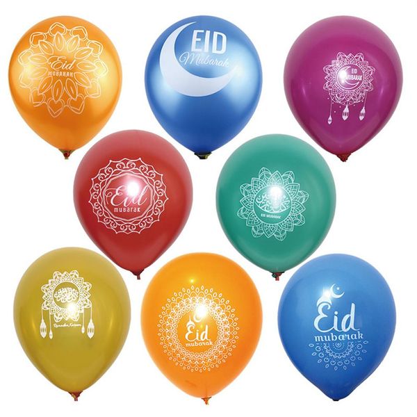 50 Uds. Globos Eid Mubarak Happy Eid Cupcake Toppers decoración de Año Nuevo islámico Hajj Mabrour Candy Box Ramadan Kareem Decor Y2258G