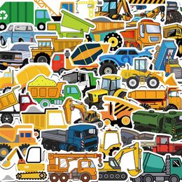 50 stcs Engineering Vehicle Stickers Engineering Car Excavator Forklift Ballast Truck Graffiti Kids Toy Skateboard Car Motorcycle Bicycle Sticker Decals