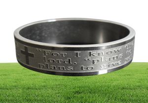 50 -st Etch Band Lords Prayer For I Know the Plans ... Jeremiah 2911 English Bible Stainless Steel Rings Wholesale Fashion Sieraden Lots8164410