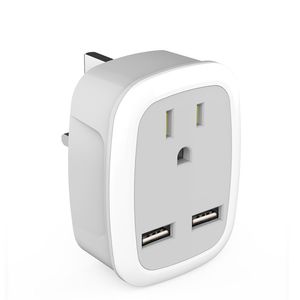 50 stks Europese reisplugadapter Retro International Power Adapter met 2 USB -poorten 2 US Sockets - 4 op 1 reizen