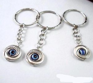 50 pcs Evil Eye Kabbalah Charm Belt Chains Key Ring Travel Protection Diy Sieraden 15 x 65 mm Antiek zilver6692783