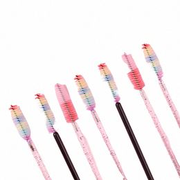 50pcs brosse à yeux jetables brosses à sourcils arc-en-ciel Mascara baguette applicateur L Extensi outils de maquillage cosmétique 52MU #