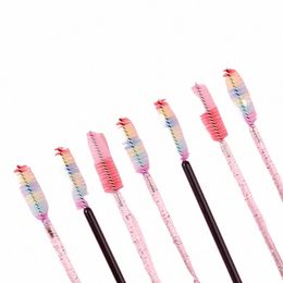 50pcs brosse à yeux jetables brosses à sourcils arc-en-ciel Mascara baguette applicateur L Extensi outils de maquillage cosmétique 227V #