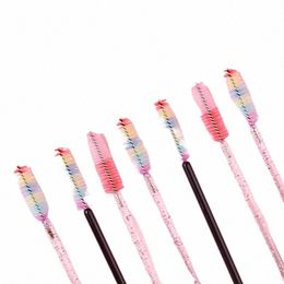 50pcs brosse à yeux brosses à sourcils jetables arc-en-ciel mascara baguette applicateur L Extensi outils de maquillage cosmétique P9KB #