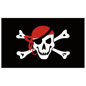 Jolly Roger Drapeaux Rouge Bandana Tête de Mort Os Croisés Pirate directement de l'usine 90x150cm