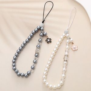 50pcs Fashion Pearl Phone Chain Small Flower Pendant Phone Hanging RopePhone Case Beaded Pendant Anti Drop Chain For Women 2023