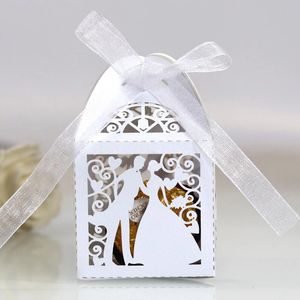 50 pièces porte-bonbons amour coeur découpé au laser creux mariée boîtes à bonbons avec ruban invités coffrets cadeaux emballage en papier bébé douche fournitures de fête de mariage Decdors CL0045