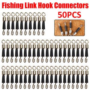 50pcs Barrel de pêche Roule Roule de pivot solide solide professionnel Connecteur de crochet rapide rapide à liaison rapide pour les pêcheurs