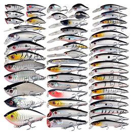 50pcs leurre de pêche ensemble pêche appât dur Mini vairon flottant Swing Crankbait fou Wobblers artificiel bionique manivelle leurres 240314