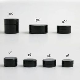 50pcs pour bouteille Voyage Portable Petit 1g 2g 3g 5g 10g 20g Plastique Noir Crème Pot Pot Boîte Nail Art Cosmétique Perle Conteneur De Stockage Ucrts