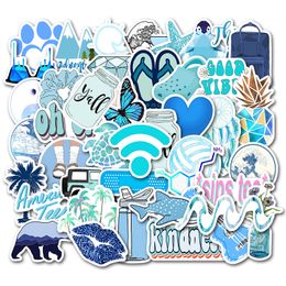 50 stks Verse Blauw VSCO Vinyl Stickers Pack Non-Random Graffiti Auto Bike Bagage Sticker Laptop Skateboard Motor Water Fles Decal