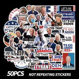 50 stks Grappige Biden Expression Graffiti Stickers Cartoon Auto Trunk Helm Computer Waterdichte Stickers