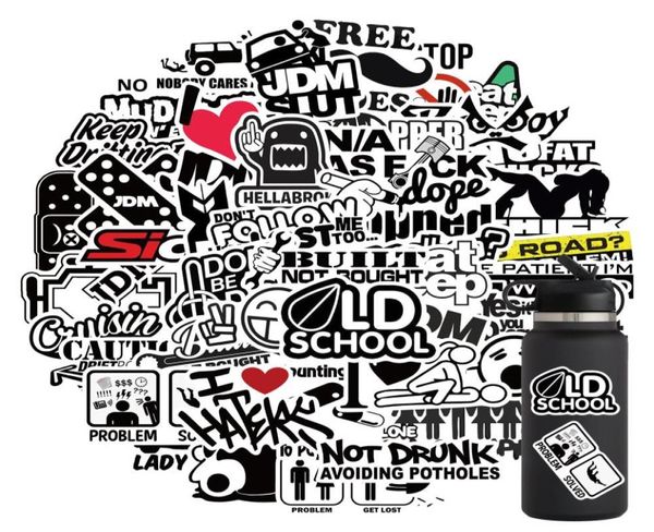 50pcs drôle JDM Car autocollants Logo Graffiti pour skateboard Notebook HELMET Decal Decal Imperproof Kids Sticker1660125