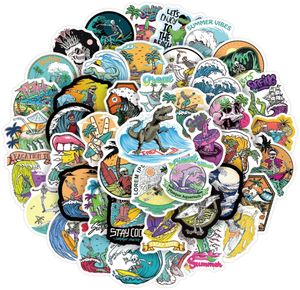 50pcs drôle d'été crâne de surf autocollants plage voyage graffiti kids jouet skateboard voiture moto sticker sticker sticker décalage grossal8966602