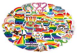 50pcs Pegatizas de orgullo gay LGBTQ Rainbow Graffiti Kids Toy Skateboard Motorcy Cicycle Sticker Decals9155596