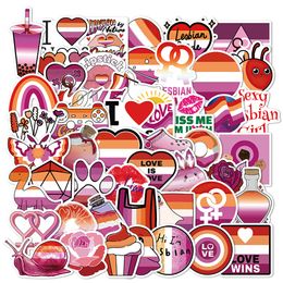 Pegatinas gay de 50 piezas de orgullo gay Rainbow Sticker para paquetes de pegatinas de lesbianas LGBTQ en calcomanías de color bisexuales para la portada de la portátil casco